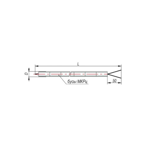 ДТПК(ХА)021-1,2/1,5 (-40...+1100)°С L=1,5м d=1,2мм бусы УТ000013005