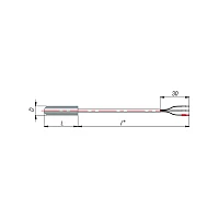ДТС014-Pt100.В3.20/3м L=20мм d=5мм lкаб=3,0м УТ000010392